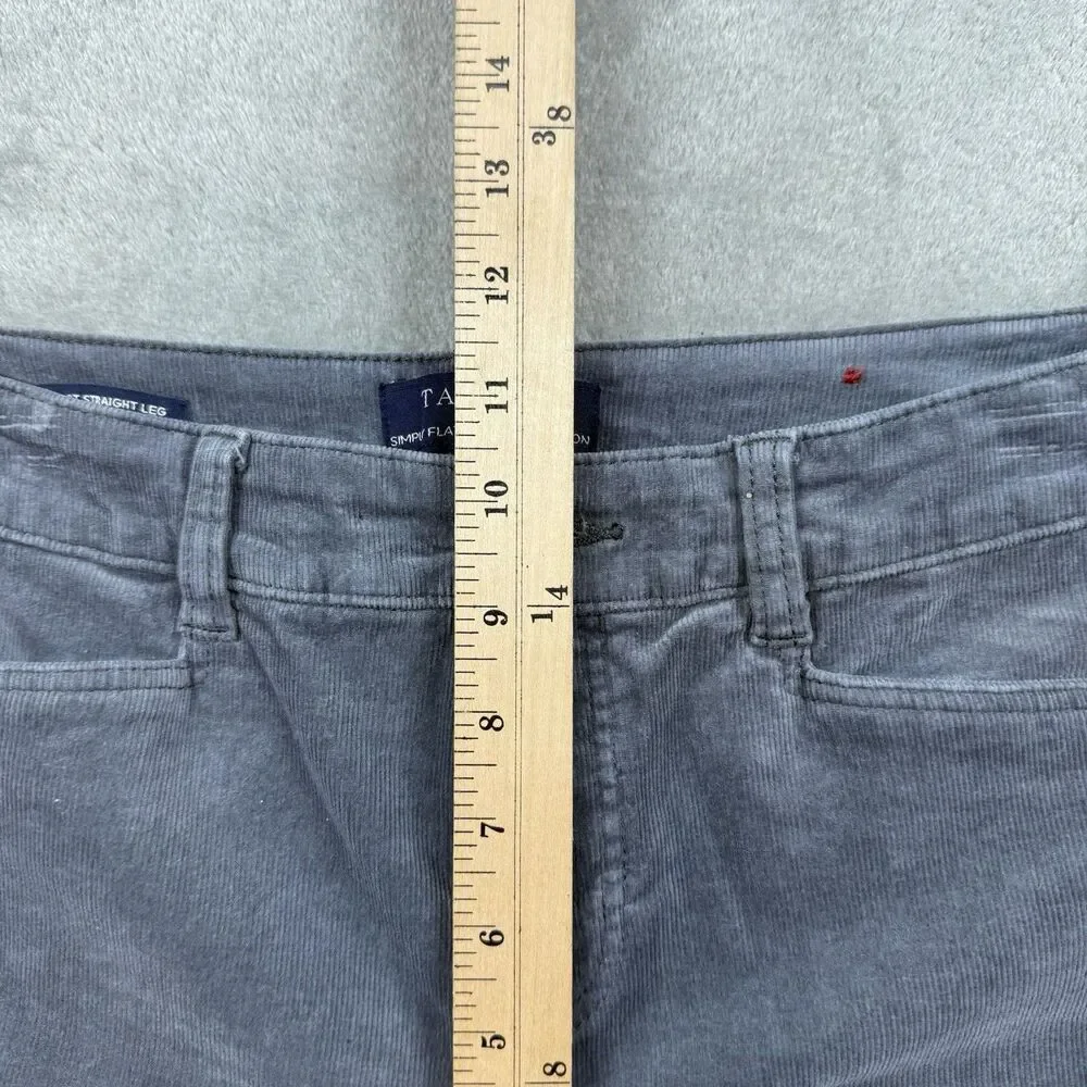 High Rise Straight Leg Velveteen Pant Solid Women’s 8P Grey Office Casual